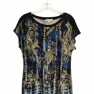 Liz Claiborne Black and Blue Short Sleeve Top